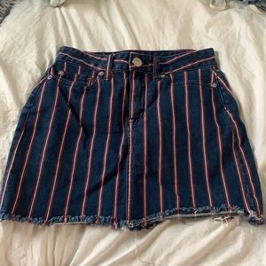 American eagle striped denim skirt